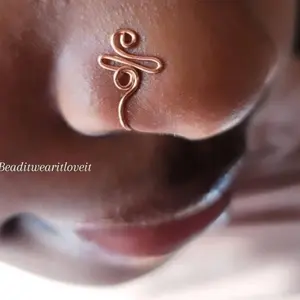 The Divinity Nose Cuff, Afrocentric Nose Jewelry, Symbolic Jewelry, Nose Ring, Nose Cuff  [Made-to-Order]