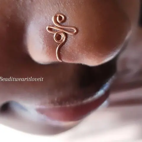 The Divinity Nose Cuff, Afrocentric Nose Jewelry, Symbolic Jewelry, Nose Ring, Nose Cuff  [Made-to-Order]