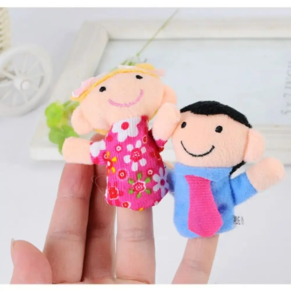 6Pcs Finger Puppets Baby Kid Plush Cloth Play Game Learn Story Family Finger Puppets Toys for Children Role Play Tell Story Prop