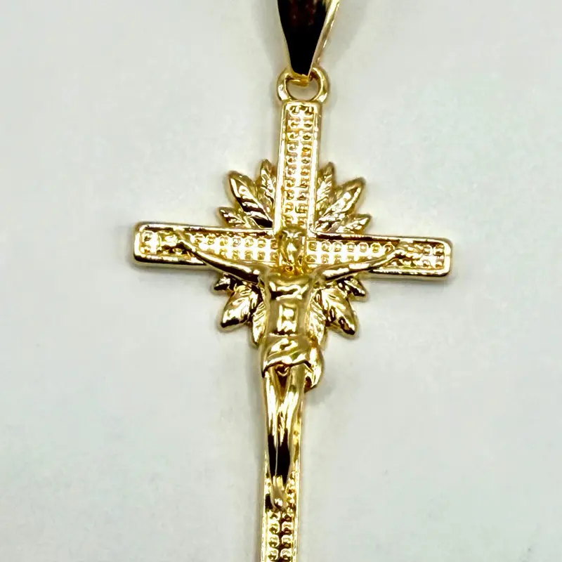 Men’s cross gold pendant yellow gold filled cross charm oro laminado Cruz
