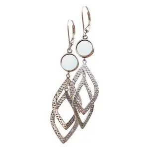 Recycled Antique Glass Cascade Lever back Earrings