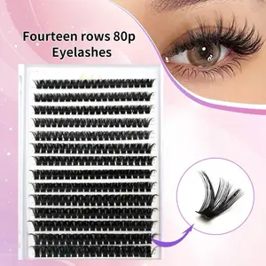 Unique  Lash Extension Kit DIY 280pcs Lash Clusters Eyelash Extension Kit, 8-16mm 30D 40D Individual Lashes Kit with Lash Bond and Seal, Lash Tweezers for Self Use (30D&40D, 0.07D, 8-16mm, Kit