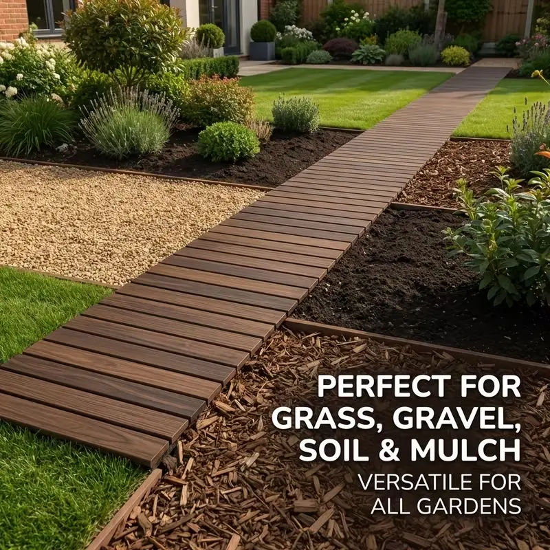 6FTGarden Pathway Edging – Versatile for Grass, Gravel, Soil, Mulch – Ideal for Home Improvement Garden Supplies Needs  succ lents