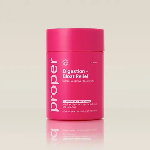 The Digestion Superfood Powder for Bloat Relief - Probiotics, Prebiotics & Enzymes - Strawberry Pomegranate