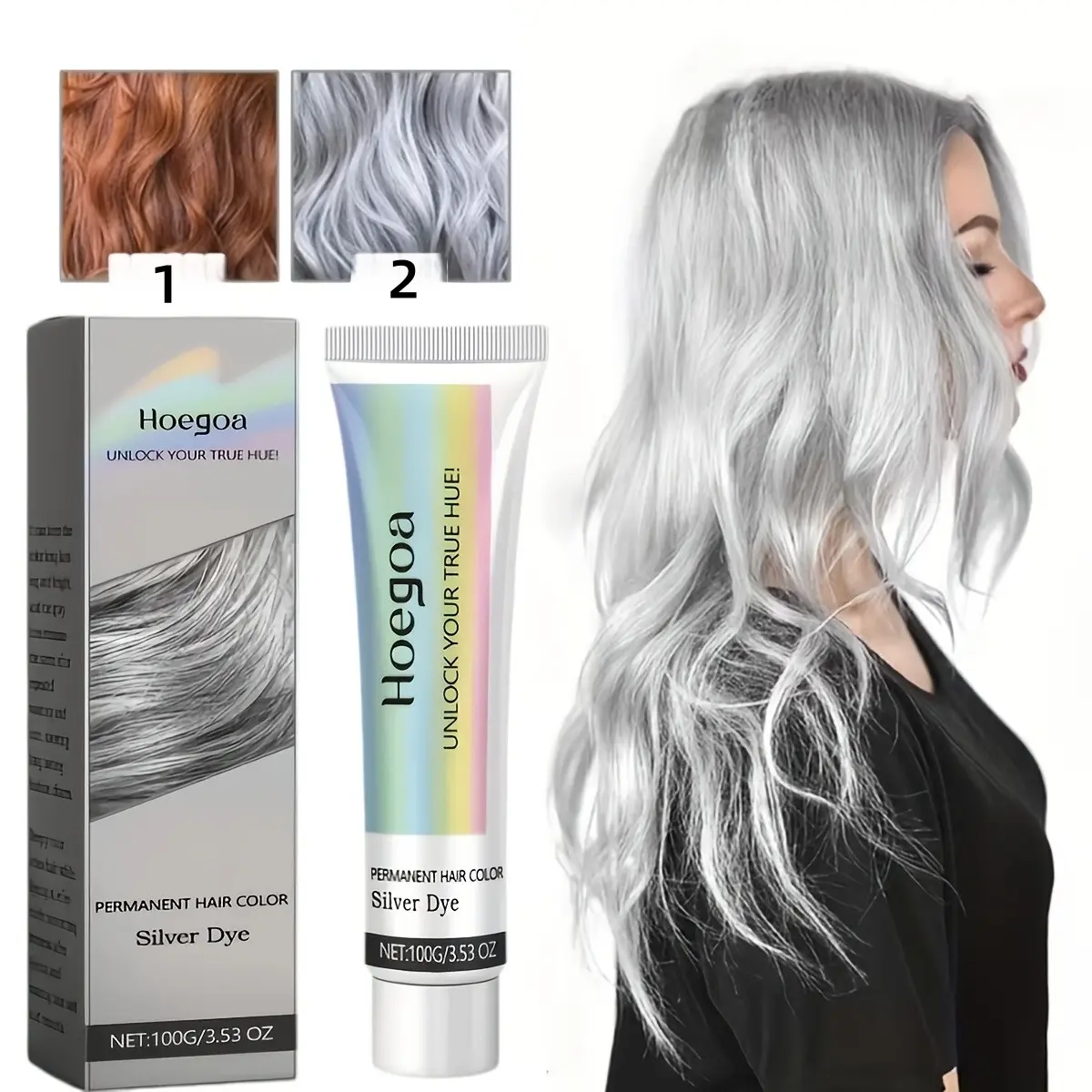 100g of grey hair conditioner, locks color for a long time without damaging the hair. Suitable for all hair types, suitable for both men and women. Fashionable hair dyeing styling agent, hair care product, portable travel size, high-quality ingredients