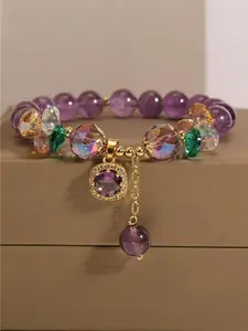 Purple crystal bracelet for women, ins-style niche design, micro-paved zircon bracelet