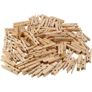 45mm Sturdy Heavy-Duty Wooden Clothespins for Photo Clips Scrap Booking Crafts  Wrapping,100 Pieces