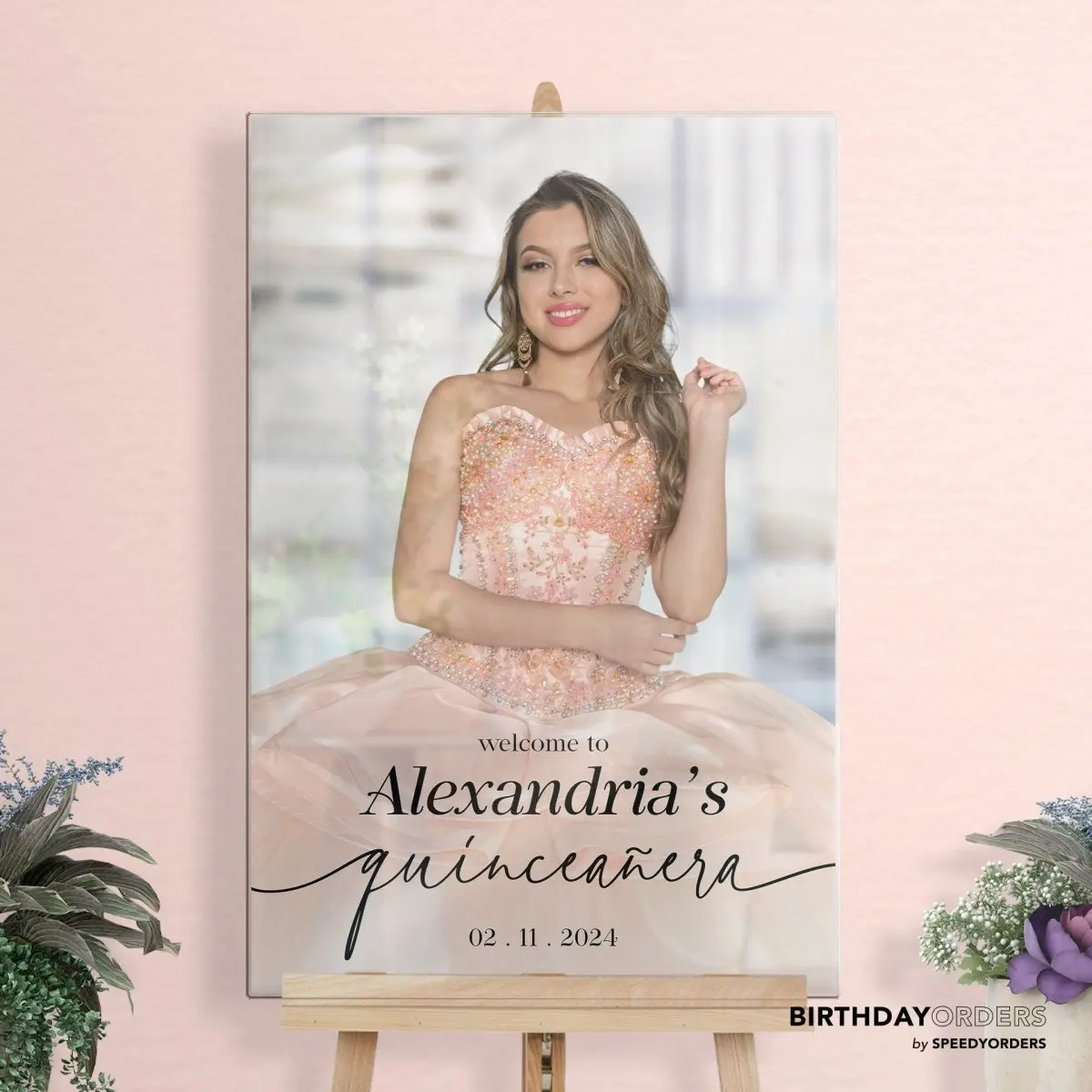 Quinceanera Welcome Sign With Photo