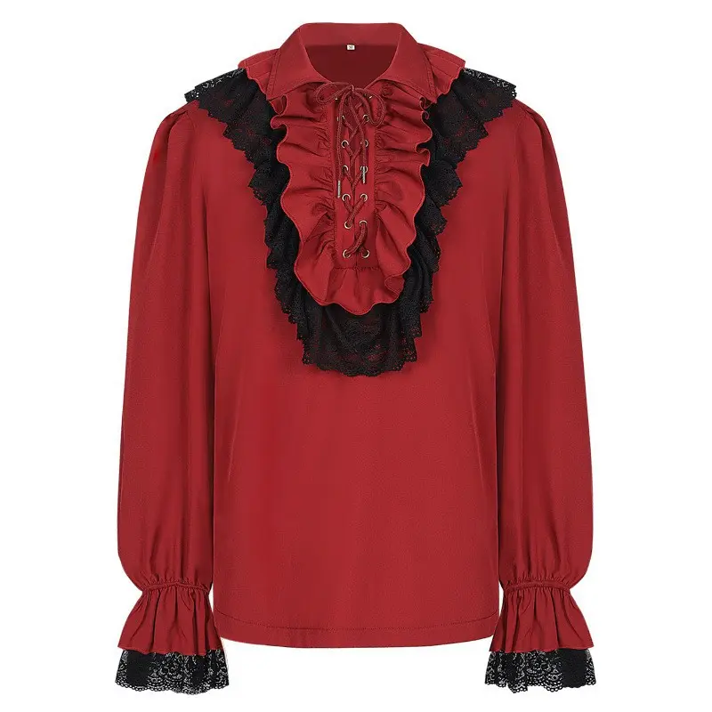 25326 lace prince shirt in red
