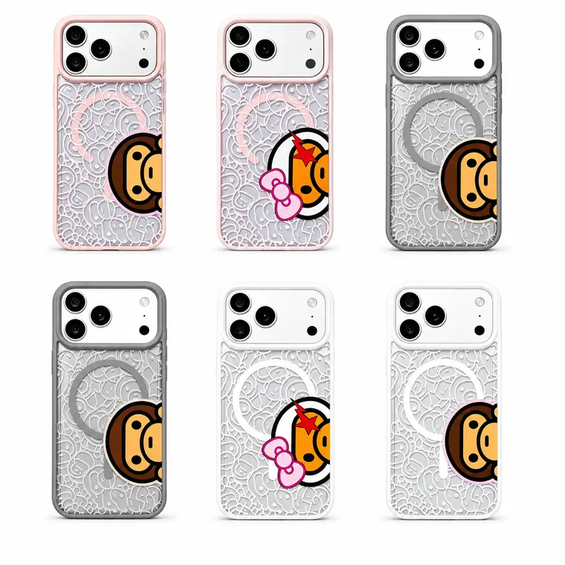 Bape MagSafe Milo Camo Protective Cover for iPhone 12-17 Pro Max, Smartphone Handheld Devices Accessories, Shock-Absorbent Protector