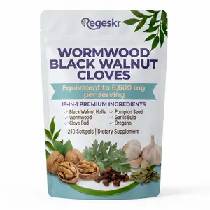 Regeskr Wormwood Black Walnut Cloves Supplement 6600mg | 18-in-1 Premium Herbal Complex with Pumpkin Seed & Garlic | 240 Easy-to-Take Softgels