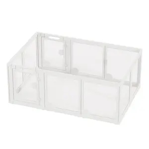 AMERLIFE Acrylic Clear Dog Playpen Indoor, Modular Puppy Cat Small Pet Play Pen with Doors, Transparent Fence for Little Dogs, Cats, Rabbits, Easy Assemble and Disassemble, (24" H, 10/14/17 pcs),#SummerVibes,summervibes