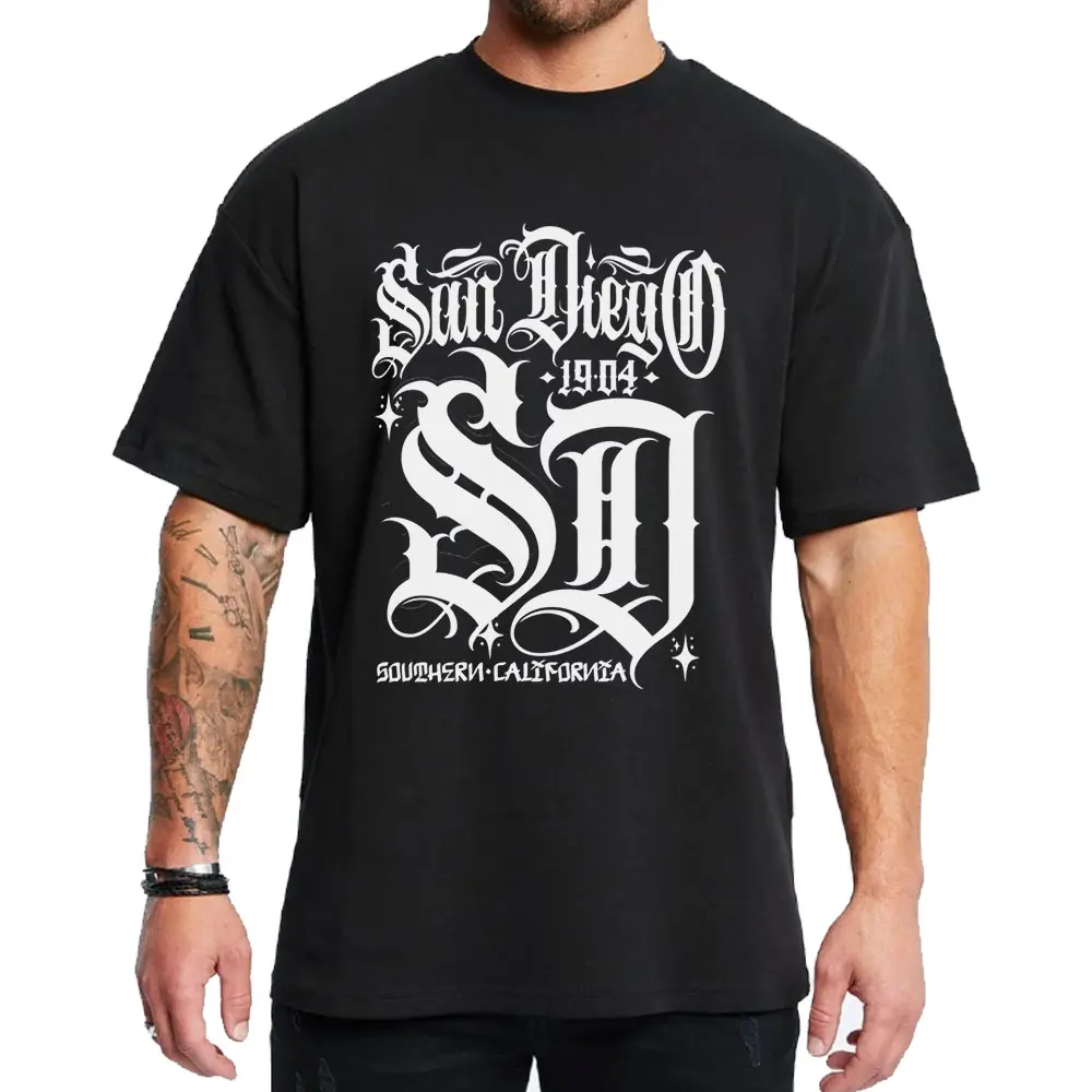 San Diego SD Original Graphic Tee Chicano Clothes Chicana Cholo Chola Style Clothing Unisex Hoodie Medium Heavy Sweatshirt for Men & Women Streetwear