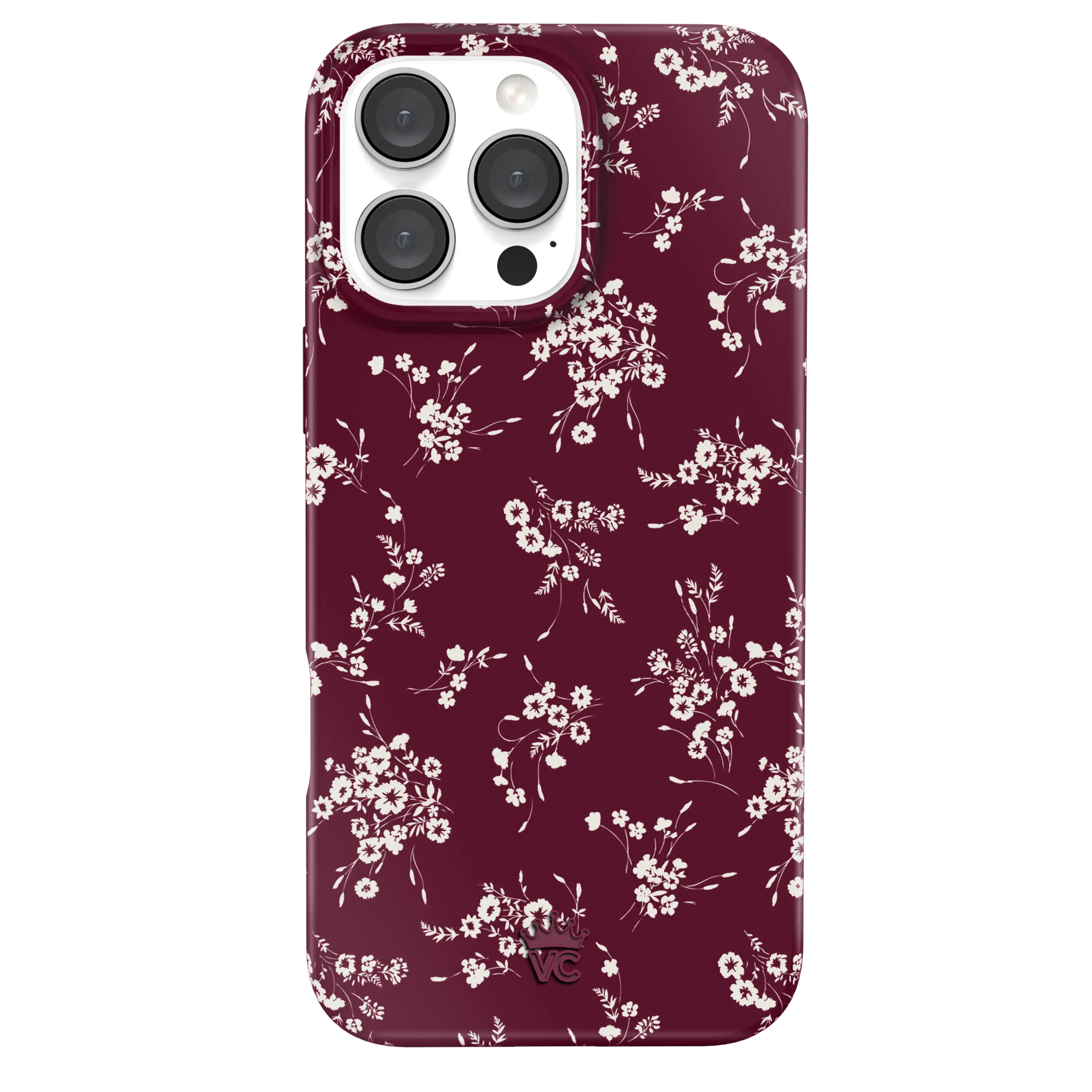 Velvet Caviar French Burgundy Floral iPhone Case - Trendy, Stylish Smartphone Cellphone Casing with Shockproof Protection, Wireless-Friendly Mobile Phone Accessories, Magnetic