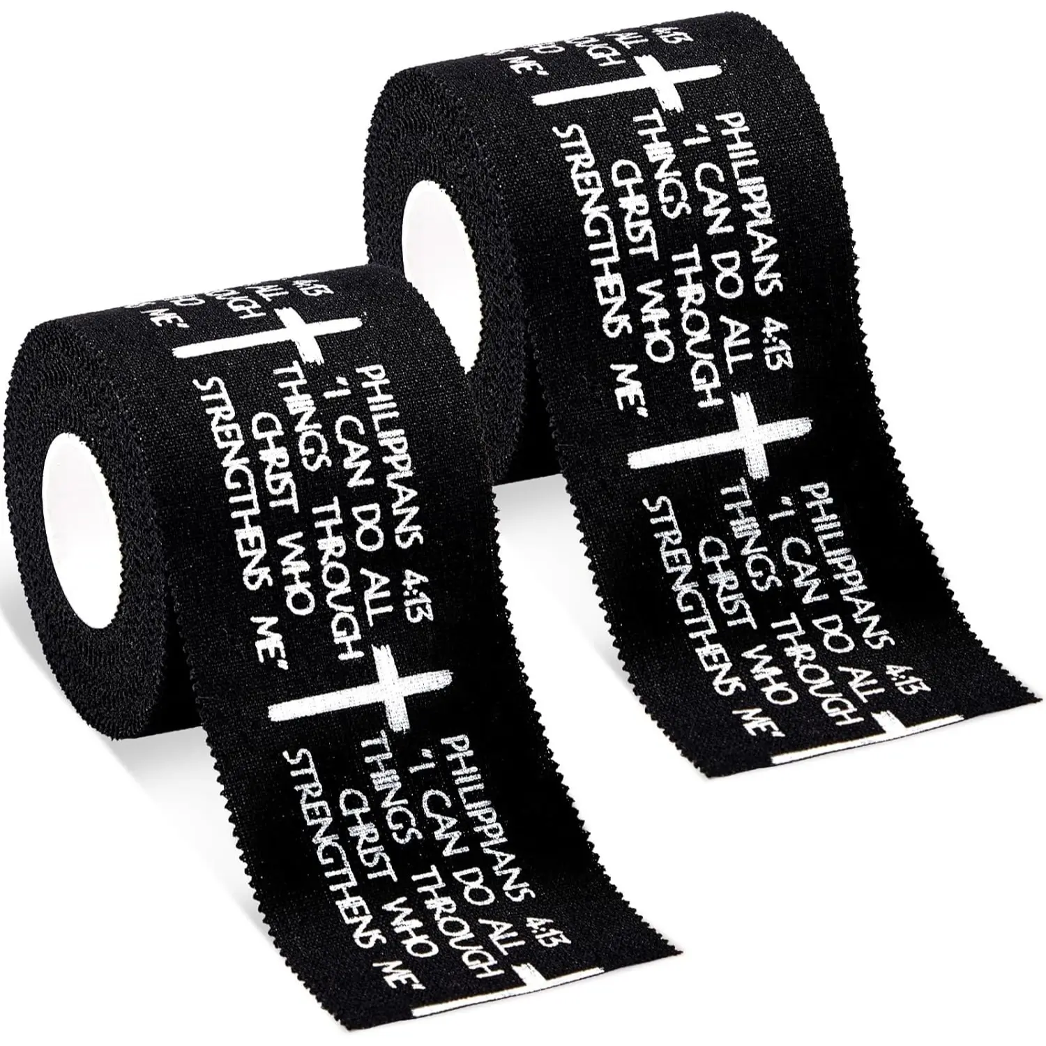 2 Pack Christian Athletic Tape Cross Sports Tape Self Adhesive Cotton Wrist Tape 2 Inch x 23 FT