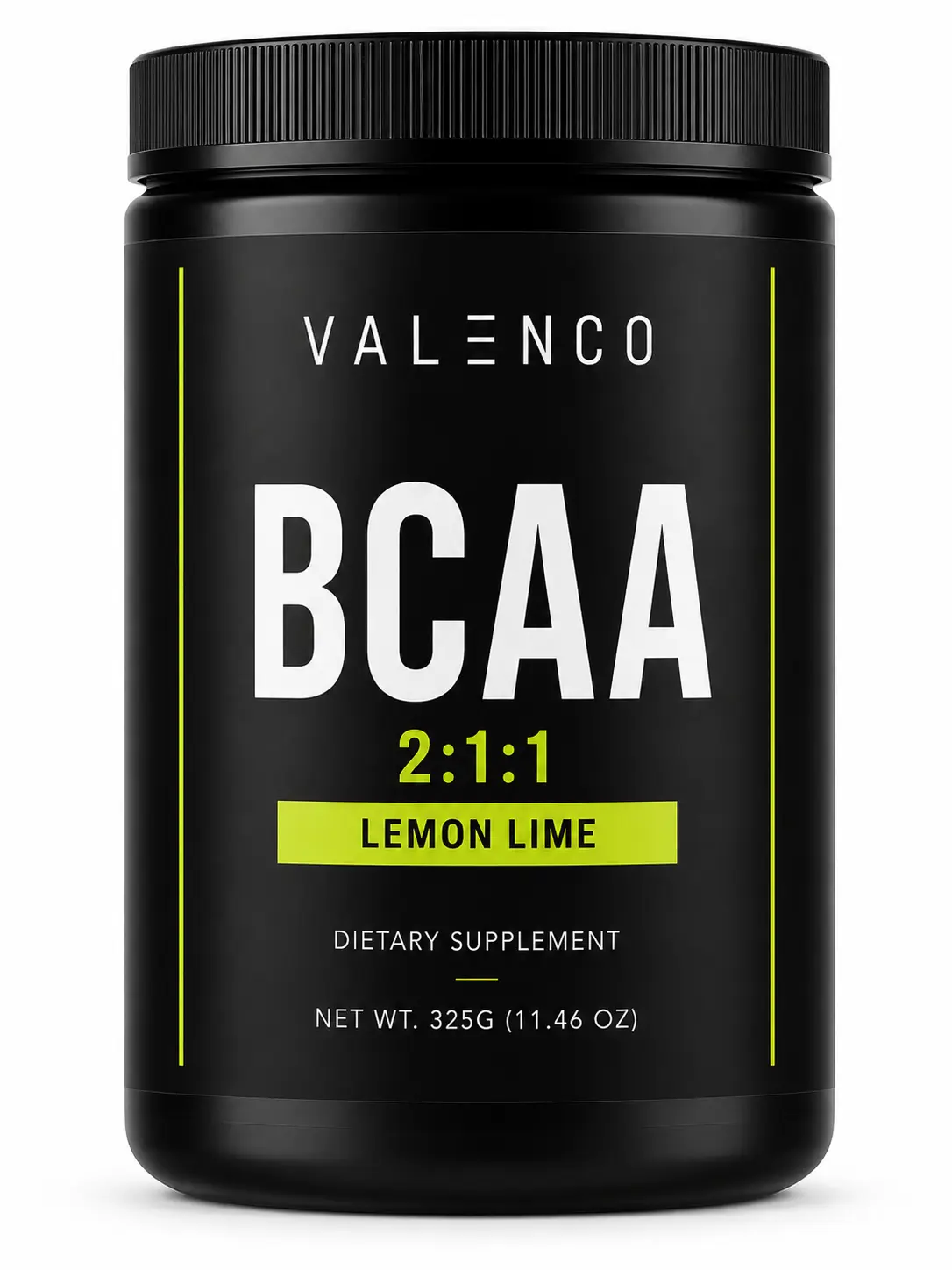 Valenco BCAA Powder, Lemon Lime, 2:1:1 Branched Chain Amino Acids with L-Glutamine, 50 Servings