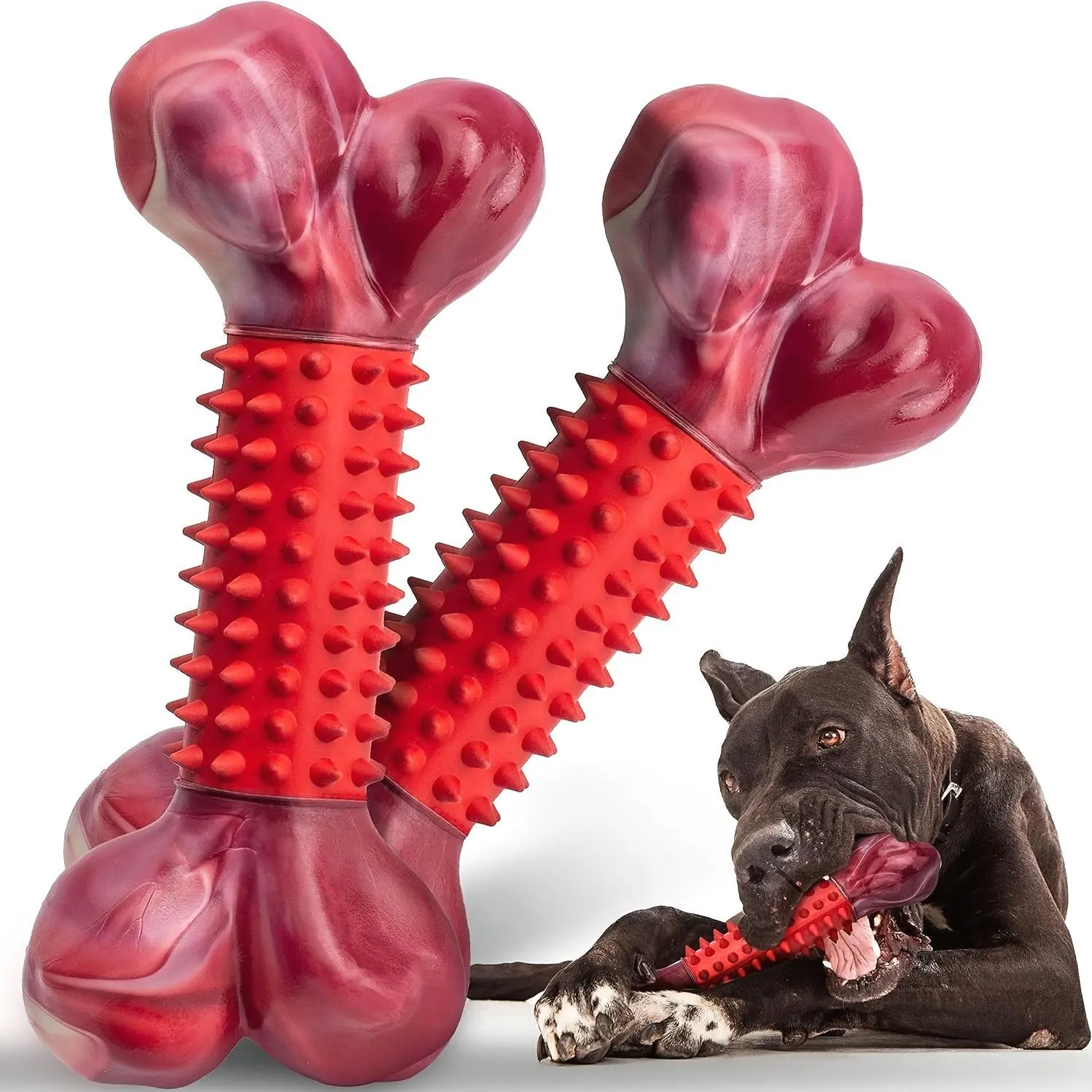 Tough Dog Toys for Aggressive Chewers Large Breed, Chew Toys, Bones Made with Nylon And Rubber, Big Indestructible Toy, Medium Puppy Teething Chew, Tough Dog Toy, Large Breed, Suitable for Aggressive Chewers