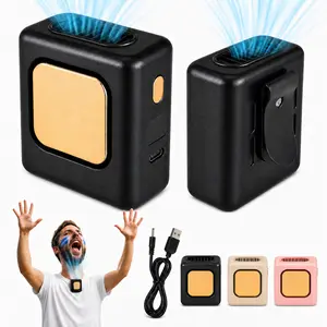 Mini Portable Bladeless Fan, USB Rechargeable Silent Cooling Fan, 3 Speed Adjustable Rotatable Design, Handheld/Waist Clip Dual Use, Ideal For Sports Football Outdoor Travel, Best Father's Day Gift