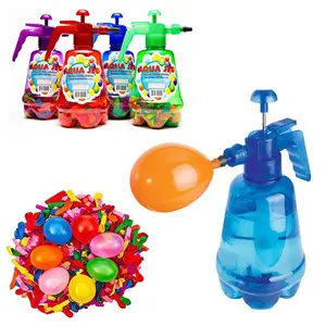 Portable Pump With Balloons Air Water Bomb Balloon For Kids Party Outdoor Toy Balloons (Pump and Balloons Random Color)