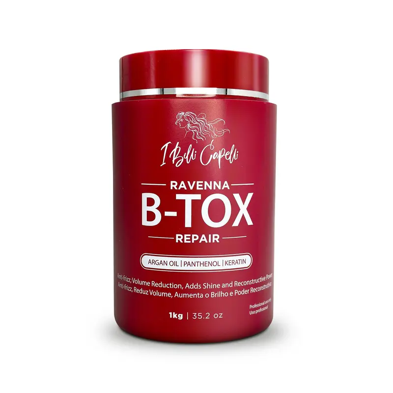I Belli Capelli Ravenna B-tox Repair Hair Mask with Keratin, Argan Oil, Biotin - Nourishing Anti-Frizz Haircare Product, Hair Strengthener Treatment, 1kg/35.02 oz, Hair Masks, Intense Repair Treatment, Keratin Blend, Beauty Products, Hydrated Hair