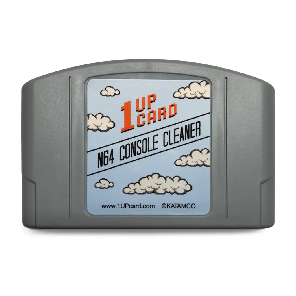 1UPcard™ Retro Video Game Console Cleaner, Connector Accessory Compatible with Nintendo 64 and Smartphones