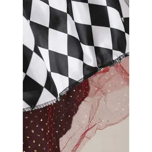 Kid's Burgundy Harlequin Costume