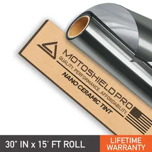MotoShield Pro Nano Ceramic Window Tint - 30" in x 15' ft Roll + Lifetime Warranty MotoShield Pro Nano Ceramic Window Tint - 30" in x 15' ft Roll + Lifetime Warranty