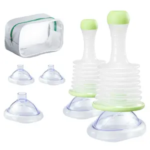 fathersdaygift VEVOR Choking Rescue Device, Portable Airway Clear Anti Choking Suction Device with 5 Multi-size Masks and 1 Storage Bag, First Aid Kit for Removing Blocked Objects, for Home, School, Travel
