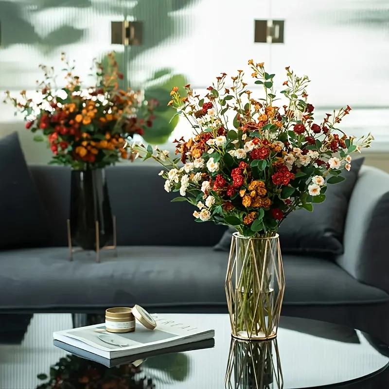 6 Colors of Artificial Roses Realistic Touch Floral Center Decoration 75cm Decorative Fruit Plants Ornaments