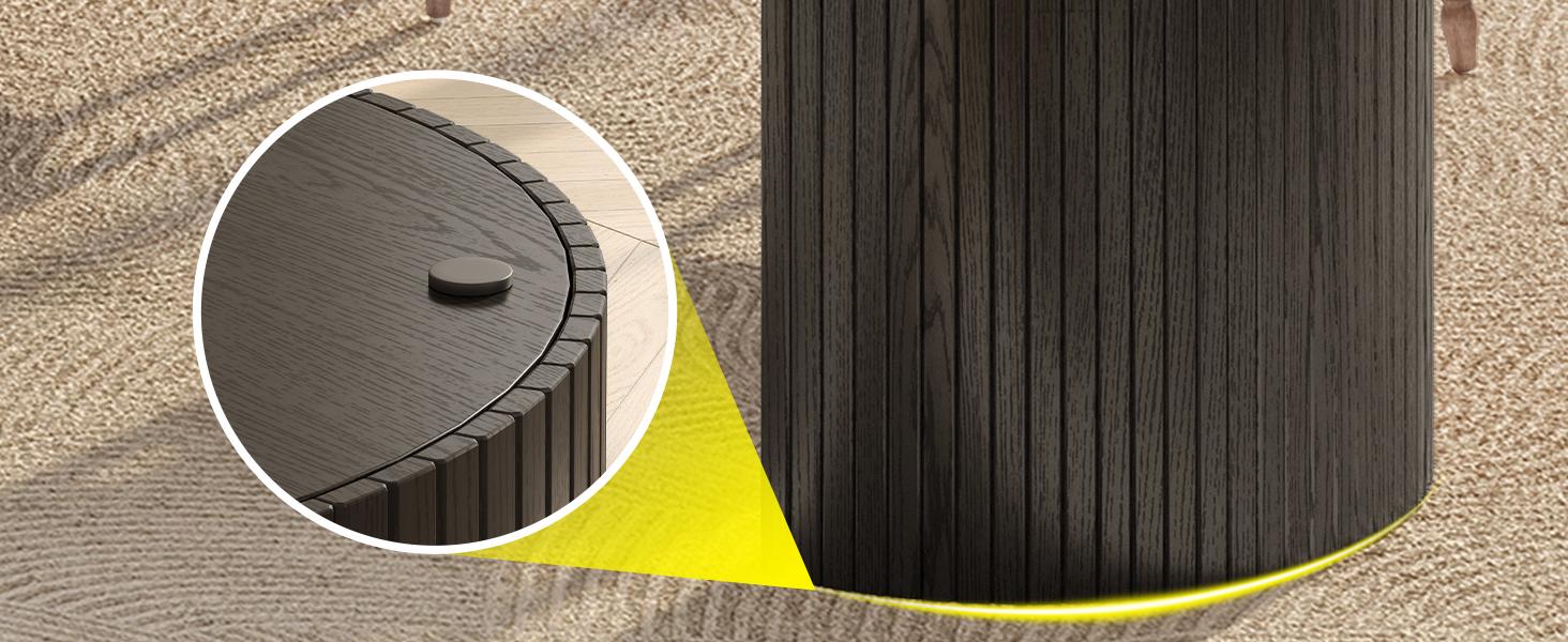 ONBRILL 70.8 Inch Dining Table for 4-6, Oval Dining Room Table with Curved Fluted Wood Strip Base, Mid-Century Modern Kitchen Tables with Footpads, Dinner Tables for Living Room, Dining Room