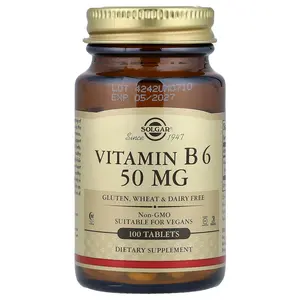 Solgar Vitamin B6, 50 mg, 100 Tablets