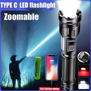 VASTFIRE 1800LM USB-C Rechargeable Flashlight XHP50 & COB Dual-LED Magnetic Tail 7 Modes IPX4 Waterproof for Outdoor Emergency Tactical Use