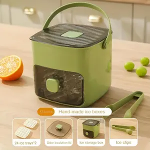 Press Ice Cube Tray Mold, Food Grade Ice Maker Tool, Large Capacity Ice Storage Box, Home Use Ice Making Kit, Easy to Use Ice Molds, Cover