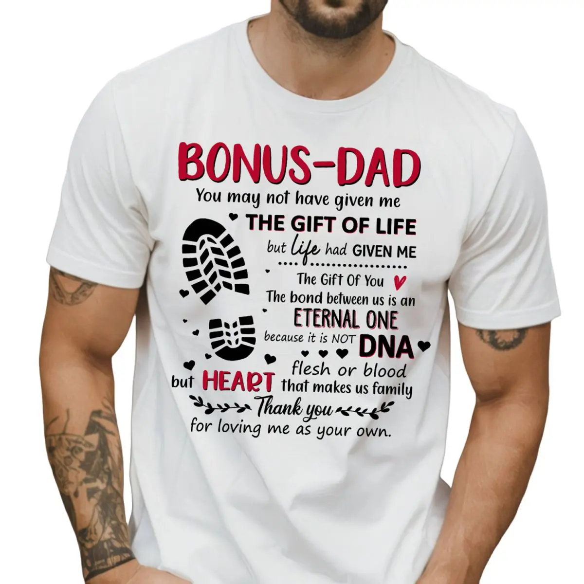 Bonus Dad Shirt, “You May Not Have Given Me Life But Life Gave Me You” Gift For Stepdad, Emotional Blended Family Present From Stepson Or Stepdaughter, Father’s Day Unisex Crewneck Tee