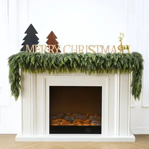 6 Ft Christmas Cedar, Realistic Faux Pine Garlands, Green Artificial Greenery for Winter Home, Mantle, Fireplace, Indoor, Christmas Decorations (1Pcs)