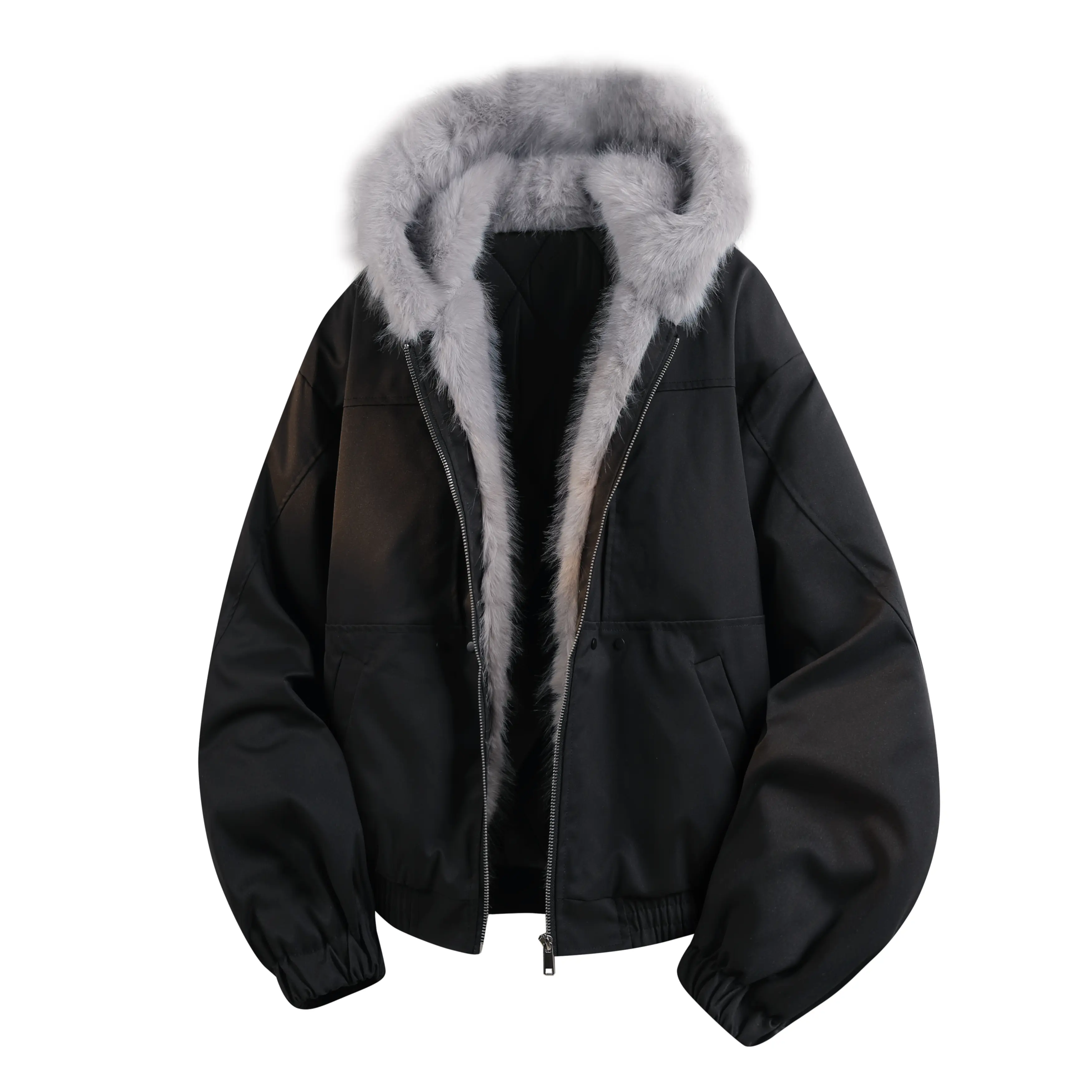Men's Aviator Jacket - Thick Padded Cotton Winter Outerwear with a Large Collar, Quilted for Warmth and a Loose Fit, Quilted Jacket, Padded Warmth, Pull-On