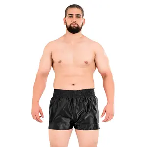 ROAR-INT Black Men's MMA Muay Thai Black Shorts MMA Gym Boxing Fighting Trunks Kick Martial Arts Gear