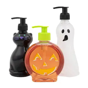 Simple Pleasures Halloween 3 Pack Scented Liquid Hand Soap Dispenser - 890ml Eco-Friendly Refillable Decorative Hand Pump for Kitchen & Bathroom - Cat Pumpkin Ghost Designs - Plastic