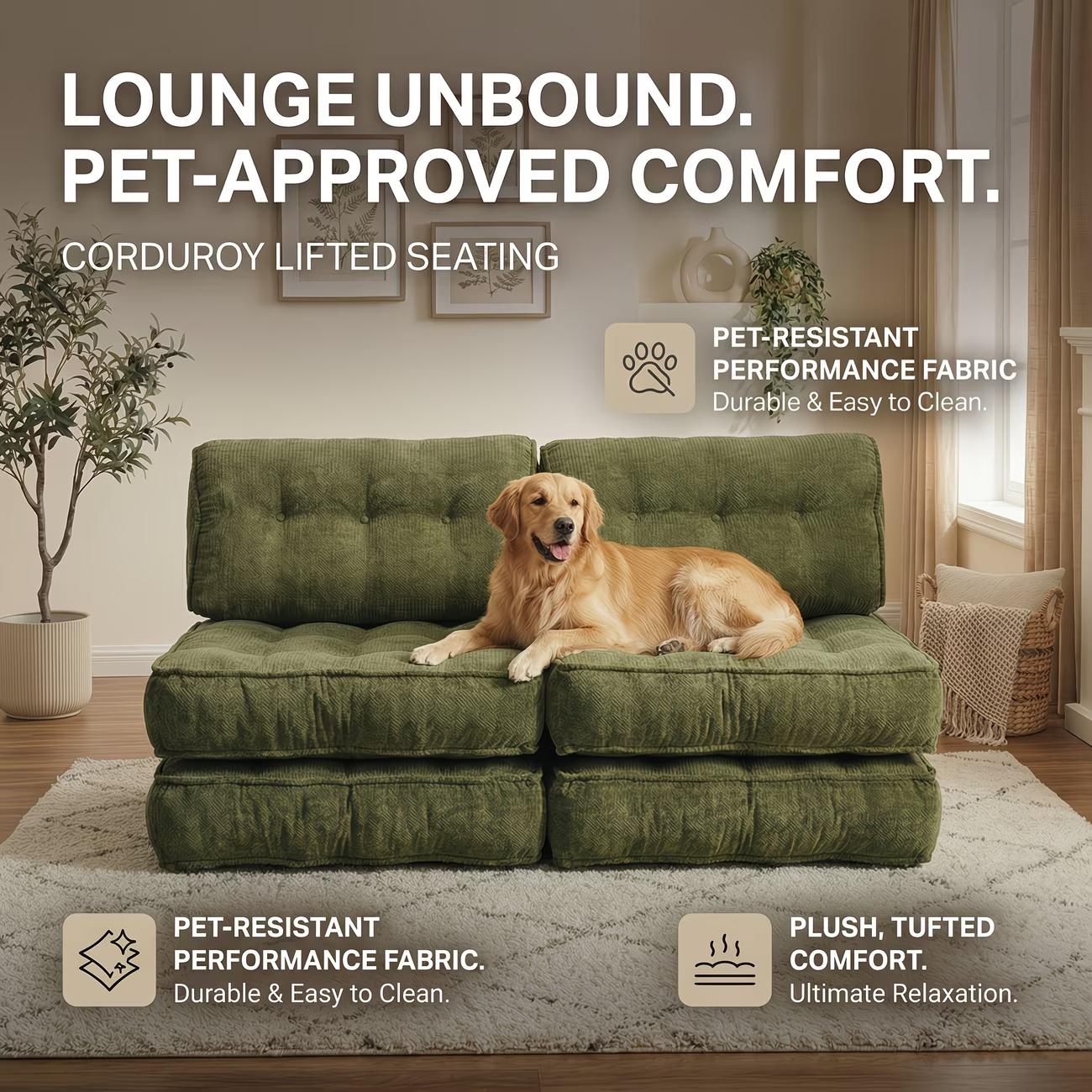 Chenille Small Space Convertible Sofa Bed, 2-in-1 Folding Floor Sleeper, No Assembly Space Saving Couch for Living Room Bedroom Apartment Dorm Guest Room Boneless Chaise Plush Modern furniture sectional Modular