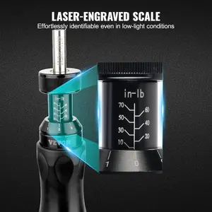 VEVOR Torque Screwdriver, 1/4 Drive Screwdriver Torque Wrench, Electrician Torque Screwdriver with Scale, 10-70 in/lbs Torque Range, 1 in-lbs Torque Increment Torque Screwdriver with Bits Case