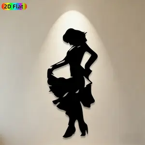 1pc Dancing Silhouette Metal Wall Art, Dynamic Dancing Silhouette Statue Mural, Ideal Gift for New Year, Christmas, Dance & Home Decor Enthusiasts,  Metal Wall Decor , Perfect for Living Room Wall & Garden Fence, Captivating Decor for Art Lovers