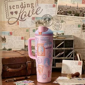 Owala Sending Love | 40oz FreeSip Tumbler Rare Color Drop Pink Aesthetic Leak Proof Water Bottle