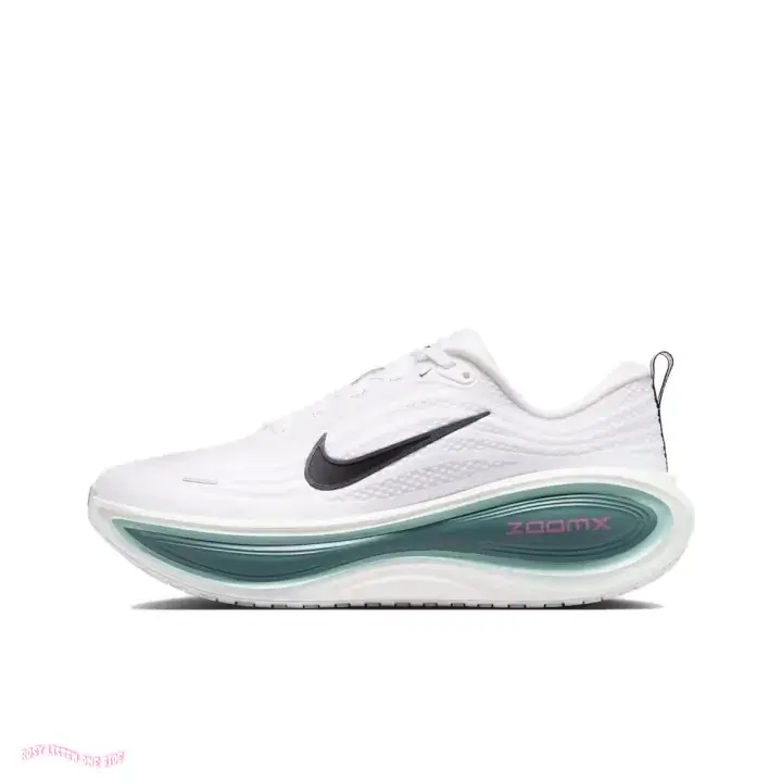 White Teal Pink Accent Ultra Cushioned Road Running Sneakers | Breathable Perforated Mesh & Shock Absorbing Foam Midsole | For Daily Jogging & Casual City Walking | Unisex Design