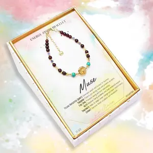 Muse Bracelet - Handmade with Yellow Rutilated Quartz, Turquoise, Garnet, Fire Opal, Iolite & Tanzanite, 14K Gold Filled, Adjustable Design, Adults