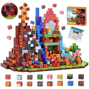 200PCS Magnetic Building Blocks for Kids, 3D Pixel World Magnetic Cubes, STEM Educational Toys for 3-10 Year Old Boys & Girls, Screen-Free Montessori Toys, Easter Basket Stuffers Birthday Gift, Travel Portable Quiet Play Set