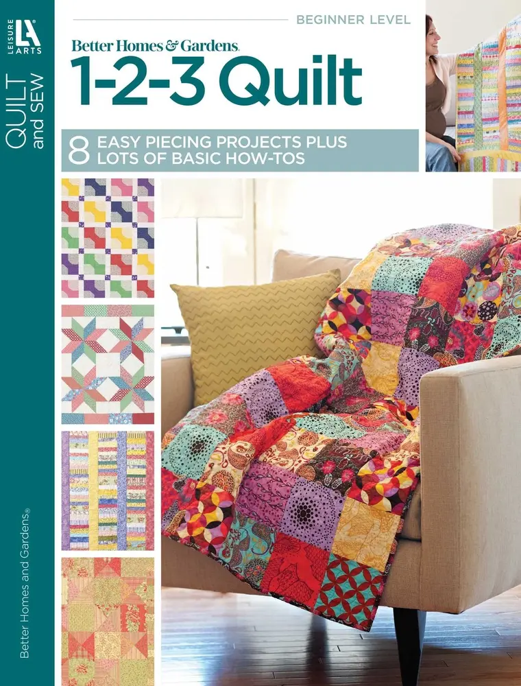 USED Book - Better Homes and Gardens 1-2-3 Quilt: 8 Easy Piecing Projects Plus Lots of Basic How-Tos by Better Homes (Paperback) - english
