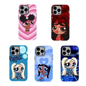 P0w3rpuff Girls Phone Case,Cute Vibrant protection Phone Case,pink Phone Case,bule Phone Cas,Durable Design tough plastic phone case for iPhone 17 Air Promax 16 15 14 13 12 11 8 7 for Samsung Series,perfect gift for her