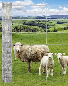 Garvee Upgraded 12-Gauge Galvanized Woven Wire Fence, 4x328FT Thickened Hinge Knot Fence for Cattle & Livestock, Durable Farm & Field Fencing (Tools & Hardware Chain & Rope Fittings Accessory)