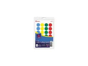 Avery 05472 Print or Write Removable Color-Coding Labels, 3/4in dia, Assorted, 1008/Pack