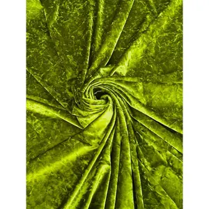 Olive Stretch Crushed Velvet